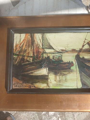 Ancienne huile sur toile - huile,