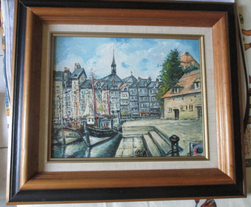 Paysage huile sur toile signé